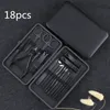 Nail Clippers 710121618 pcs Classic Black Nail Clipper Set Professinal Stainless Steel Nail Beauty Tools Set Kit NailFoot Care Tools 230720