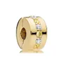 100% 925 Sterling Silver Charms Yellow Gold European Bead Fit Pandora Armband DIY For Women Jewelry CZ80022244O