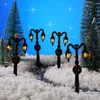 Dekoracyjne figurki 12PCS Mini Christmas Lampa Post Village Fairy Train Lantern Miniature Street na akcesoria dla lalek