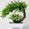 Dekorativa blommor Plastiska blomma krukväxter Gröna konstgjorda hemrumsbord dekoration trädgårdsarrangemang ornament