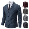 Vestes pour hommes pull manteau manches longues tricoté cachemire veste coréenne boutonné automne hiver polaire thermique col en v tricots froids