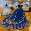 Royal Blue Quinceanera Abiti Sweety 16 Ragazza Appliques Perline Principessa Compleanno corsetto con lacci Abito da ballo vestido de 15 anos qui342m