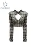 Chemisiers pour femmes Chemises 2023 Mode Patchwork Casual Manches Longues Coréen Chic Évider Plaid Élégant Y2k Femme Polo Blusas Top 230720