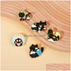 Alfinetes Broches Desenhos Animados Gato Esmalte Alfinete Animal Broche Estrela Lua Preto Gatinho Pata Nuvem Distintivo Lapela Mochila Mulheres Crianças Jóias Presente Wh Dhoxt