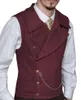 Mäns västar svart kostym Vest Double Breasted Lapel Suede Nap Waistcoat Jacket Slim Fit Casual Formal Business