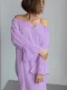 Vêtements de nuit pour femmes NHKDSASA automne coton mince chemises de nuit pour femmes à manches longues robe de nuit lâche violet tenue vêtements de nuit pour femmes