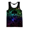 Męskie topy czołgowe Summer Neon Graffiti Printed 3d Mężczyźni kobiety swobodne chłodne koszule bez rękawów