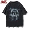 T-shirt da uomo Hip-Hop T-shirt da uomo Skull T-shirt nera Dark Wind Style Nero Taglie forti Top Harajuku Y2k Vintage Streetwear Abbigliamento da uomo Top 230720