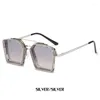 Sunglasses Gothic Rectangle Metal Women Men 2023 Brand Designer Steampunk Outdoor Shopping Shade Quay Feminino