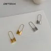 Hoop Huggie Peri'sBox Uniek ontwerp Gouden slot oorbellen voor vrouwen Kleine veiligheidsspeld Hoepels Minimale Jewelry1257Z