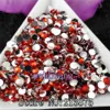 1000-10000 pezzi / borsa 2-6mm Arancione rosso Resina Strass di cristallo FlatBack Super Glitter Nail Art Strass Decorazione di nozze Applique No301j