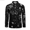 Camicie casual da uomo Star Camicie casual Uomo Spazio esterno con stelle Astronave Camicia Slanet Manica lunga Vintage Camicette divertenti Primavera Abiti personalizzati 4XL L230721