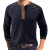 Мужские капюшоны льняная рубашка с длинными рукавами 2023 Осень/Зимняя мужская футболка с круглой шеей сплошные повседневные рубашки с дном