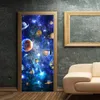 Väggklistermärken 3D Universe Galaxy Planets stjärnor Skriv ut dörrklistermärke DIY WALLPAP KORRIDOR MAUL DECAL Kids Bedroom Decor Presents 230720