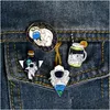 Pins Brooches Astronaut Enamel Cup Pins For Clothes Bag Space Adventure Universe Jewelry Gift Kids Friends Drop Delivery Dhwuv