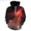 Herrtröjor tröjor starry himmel hoodies 3d tryck utrymme galax sweatshirt höst och vinter unisex kläder pullover stora storlekar hoodie män kläder l230721