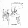 Badrumsvaskar kranar Polerade krom mässing en hål väggmontering tvättmaskin kranar räckande trädgård kallt vatten tappar 2AV167