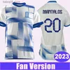 2023 Greece Masouras Mens Soccer Jerseys Fortounis Bakasetas Mantalos Pelkas Tzavellas Home Shirts de football bleu et blanc