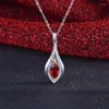 Pendant Necklaces Luxury Vintage Tow Tone Plated Marquise Red Crystal For Women Shine CZ Stone Inlay Fashion Jewelry Party Gift