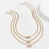 Pendant Necklaces Fashion Geometric Metal Bar Charm Multi-style Chain Necklace Set Simple Hip-Hop Women Flat Snake Clavicle278t