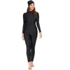 Dames badkleding lange mouw vaste zwarte moslim badmode dames moslimzwempak 230720