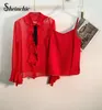 Vrouwen Blouses Koreaanse Stijl Kleding 2023 Lente Elegante Ruches Lange Mouwen Zijde Vrouwen Merk Designer Wit Rood Shirt Femme