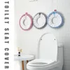 Set di accessori per il bagno Coprisedile per WC morbido invernale con manico Addensare Tappetino per sgabello Accessori per il bagno Blu