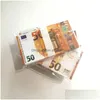 Other Festive Party Supplies 3Pack Bar Prop Fake Money 10 20 50 100 200 500 Euro Movie Childrens Toys Game 100Pcs/Pack Drop Delive Dhxtu