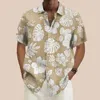 Freizeithemden für Herren, Hawaii-Hemd, modisch, kurzärmelig, 3D-Kokosnussbaum-Muster, weich, Strandurlaub, Kleidung, Oberteile