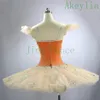 Perzik oranje Tutu pannenkoek Notenkraker Kerst Tutu voor Meisjes Prestaties Tutu Klassiek Ballet Stadium Kostuum Professionele Ballet255c