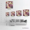 Wunderschöne Leinwand-Wandkunst, blaues und violettes Blumenlied Ii, moderne abstrakte Blumen, handgefertigtes Kunstwerk für die Bürowand