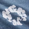 ホワイトブランドのメンズジーンズデニムフローラルジャケット既製の泡の花の共同ブランド涙の女性パフ印刷された苦しめられたプルオーバー刺繍カポック5PI7 5AIQ