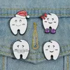 Lovely Metal Oil Drop Tooth Brooches for Children Schoolbag Backpack Hats Clothes Cartoon Badge Lapel Pin Broochs Accessory Jewelry