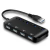 4-port USB 3 0 Data Hub Flitter USB C Hub مع فرد OFF OFF مفاتيح طاقة LED متوافقة مع دفتر PC3260