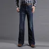 Herr jeans icpans herrar blossade för män boot cut ben fit classic stretch denim flare bootcute manlig mode byxor269c