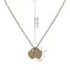 Titanium Staal Mode T-Letter Dubbele Perzik Hart Gesneden Ketting Vrouwen Dubbele Liefde Ketting