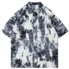 Männer Casual Hemden 2023 Männer Hip Hop Streetwear Hawaiian Shirt Illusion Grafik Strand Lose Harajuku Aloha Sommer Kurzarm