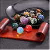 Stone 16mm Reiki Healing Chakra Natural Craft Ball Bead Quartz Mineral Crystals Tumbled Gemstones Handbit Hemdekoration Accesso DHV9E