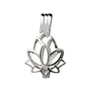 Fleur de Lotus Fleur Pendentif Petits Médaillons Argent Sterling 925 Cadeau Amour Souhaitant Perle Cage 5 Pièces238h