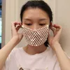 2020 Shiny Rhinestone Pearl Face Mask Decorations for Women Bling Elasticity Crystal Cover Face Jewelry Cosplay Decor Party Gift Q283K