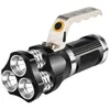 Taşınabilir 3 LED T6 Handhled El feneri lambası süper parlak su geçirmez alüminyum alaşım taktik meşale ışıkları yüksek güç 18650 pil el feneri fener toptan