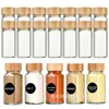 Storage Bottles Jars 40oz square seasoning jar pepper seasoning bottle 24 sets pepper powder bottle 120ml bamboo glass seasoning jar 230720