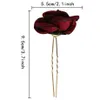 6PCS Fashion Wedding Hair Pin Fake Rose Rose U w kształcie nałogowej spinki do włosów Kachi Hair Fryzurka Kleja nakrycia głowy dla kobiet dziewczęta 219t