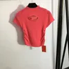 2024Women's T-shirt Bordado Carta Jumper Top Camisetas para Mulheres Designer Fashion Street Designer Pulôver Crop Tops Sexy Slim Apertado Stretchy Tees Mulher Roupas