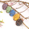 Wire Wrap Colorful Lava Stone Tree of Life Halsband Diy Aromaterapi Essential Oil Diffuser Halsband för kvinnors smycken