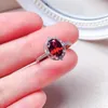 Cluster Rings VVS Grade Natural Garnet Silver Ring Solid 925 Fashion Jewelry