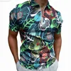 Chemises décontractées pour hommes Imprimé floral T-shirts décontractés Polo à fleurs colorées Chemise vintage Quotidien Manches courtes Motif Haut Grande taille 5XL 6XL L230721