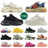 Triple S Clear Sole Casual Shoes Designer 17FW Old Dad Platform Sneakers Black White Beige Dark Grey Green Khaki Pink Breed 남성 여성 거품 바닥 크리스탈 트레이너