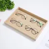 Smyckespåsar linne solglasögon Displaybox 12 par förvaring 10 rutnätglasbricka för arrangörsbutik