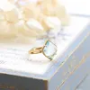 S925 silver punk ring with nature blue Topaz stone in rhombus shape for women wedding jewelry gift PS8898250p